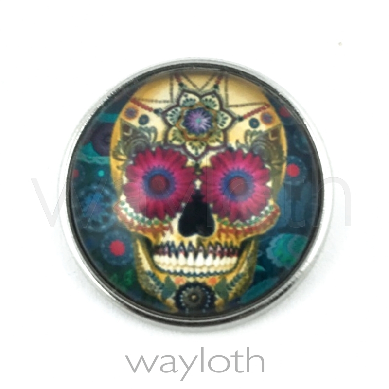 Snap Button Glas Skull